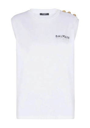 Balmain button-detail tank top - White