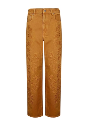 Golden Goose Kim floral-embroidered trousers - Brown