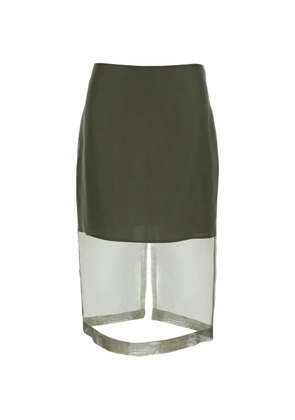 Federica Tosi sheer-panel midi skirt - Green