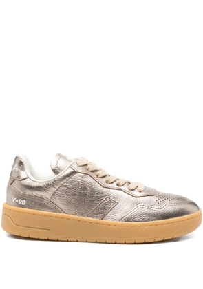 VEJA V-90 leather sneakers - Gold