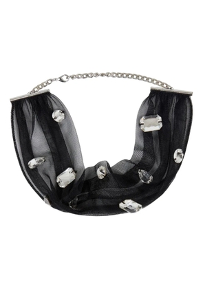 David Koma crystal-embellished tulle choker - Silver