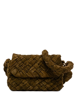Bottega Veneta Pre-Owned 2012-2026 Medium Suede Intrecciato Kalimero Citta shoulder bag - Green