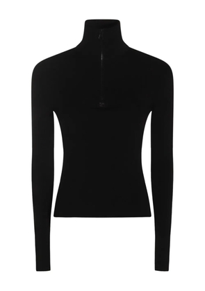 Courrèges zip-neck wool sweater - Black