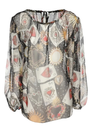 Dolce & Gabbana Pre-Owned sheer print blouse - Black