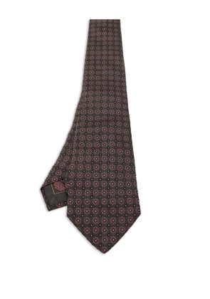 Brioni Vintage floral-pattern silk tie - Brown