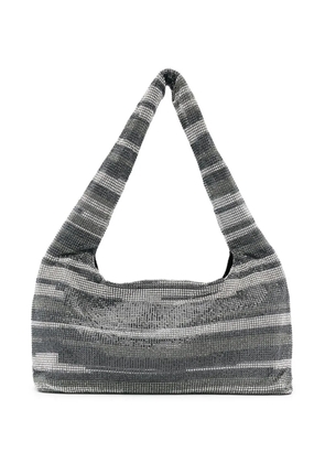 Kara Armpit crystal-embellished mesh bag - Silver