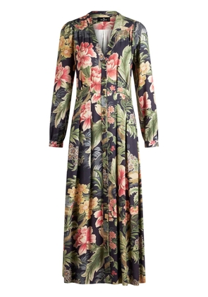 ETRO floral-printed twill shirt dress - Blue