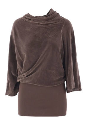 Rick Owens draped cowl-neck top - Brown
