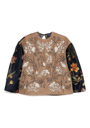 Biyan layered details blouse - Blue