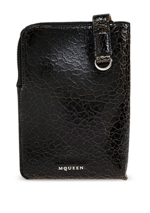 Alexander McQueen logo-lettering phone pouch - Black