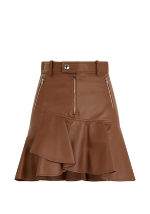 Valentino Garavani ruffle-hem mini skirt - Brown