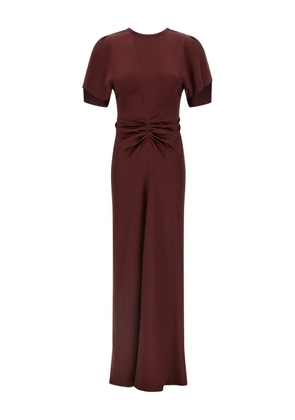 Victoria Beckham ruched short sleeve dress - Red