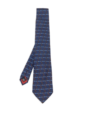 S.T. Dupont knot-print silk tie - Blue