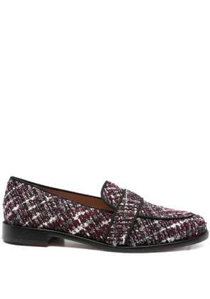 Aquazzura tweed check loafers - Red