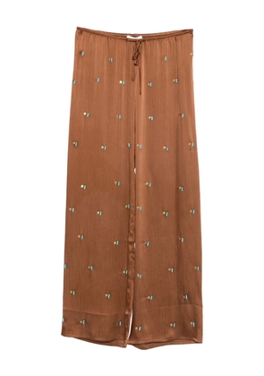 SIEDRES Manoce embellished drawstring trousers - Brown