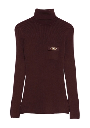 Elisabetta Franchi ribbed turtleneck top - Purple