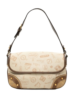 Loewe Pre-Owned 2006 160th Anniversary Suede Trimmed Canvas Flap shoulder bag - Brown