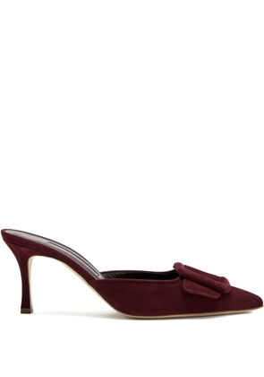 Manolo Blahnik 70mm Waysale buckle mules - Red