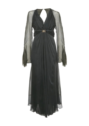 Versace Pre-Owned draped silk maxi dress - Black