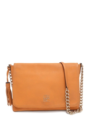 Carolina Herrera Vintage tassel-detail leather shoulder bag - Orange