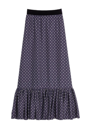 Valentino Garavani Plus de Pois twill midi skirt - Blue