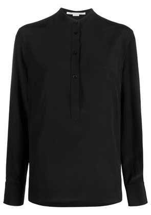 Stella McCartney band-collar silk blouse - Black