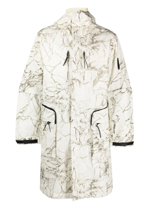A-COLD-WALL* Overset marble-print parka coat - Neutrals