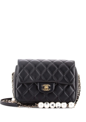 CHANEL Pre-Owned My Precious Pearls Chain Flap Bag Quilted Lambskin Medium crossbody bag - Black