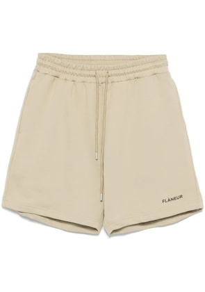 FLÂNEUR rubberised-logo shorts - Neutrals