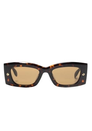 Alexander McQueen Eyewear Spike Studs rectangular-frame sunglasses - Brown