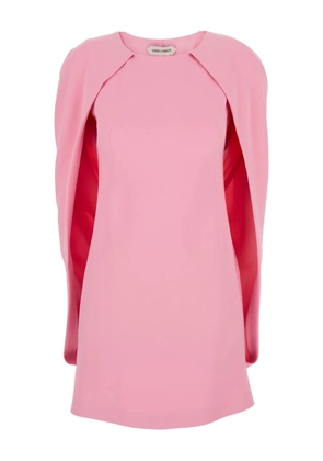 Alberta Ferretti draped-shoulders crew-neck mini dress - Pink