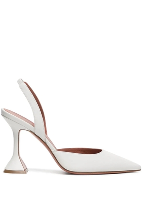 Amina Muaddi Holli 100mm slingback pumps - White