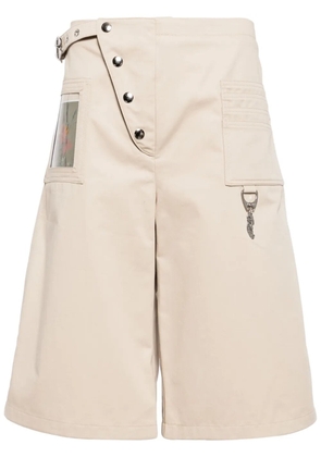 Chopova Lowena wide-leg cotton shorts - Neutrals