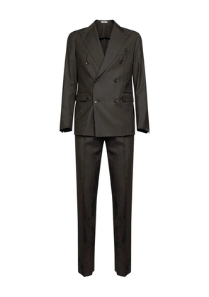 Tagliatore jacquard double-breasted suit - Brown
