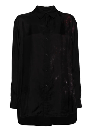 Y's abstract-print long-sleeve shirt - Black