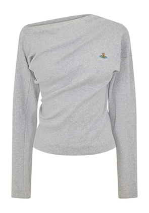 Vivienne Westwood Hebo logo-motif cowl-neck top - Grey