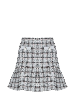 Self-Portrait check-pattern mini skirt - Blue