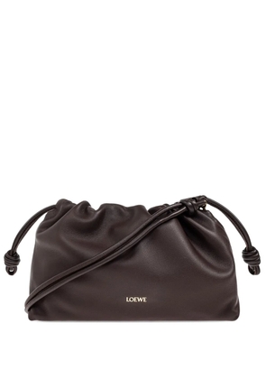 LOEWE medium Flamenco leather clutch bag - MARRONE