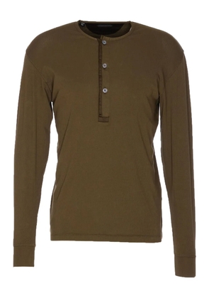 TOM FORD ribbed Henley polo shirt - Green