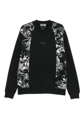 Versace Jeans Couture Baroque-print panel sweatshirt - Black