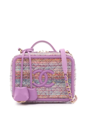 CHANEL Pre-Owned 2019 Small Tweed CC Filigree Vanity Case satchel - Purple
