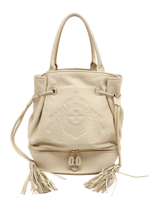 Lancel Vintage embossed tassel tote bag - Neutrals