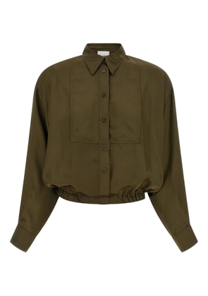Nude Plastron cropped shirt - Green