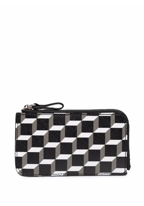 Pierre Hardy monogram-print zip-up wallet - Black