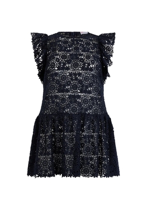 Valentino Garavani ruffled floral mini dress - Blue