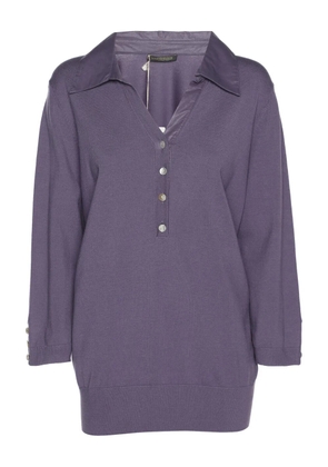 Marina Rinaldi buttoned polo top - Purple