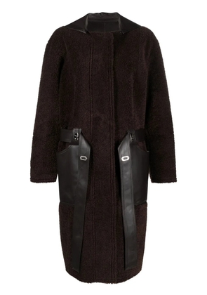 Low Classic faux-leather zip-up coat - Brown