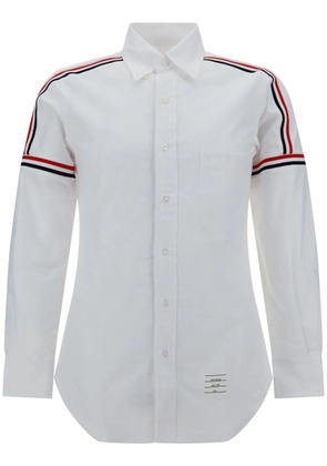 Thom Browne seamed elastic stripe Oxford shirt - White