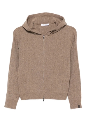 Max Mara hooded zip-up cardigan - Brown