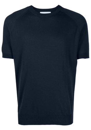 D4.0 short-sleeved cotton-knit T-shirt - Blue